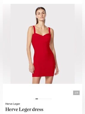 Herve Leger Red Scarlet Dress